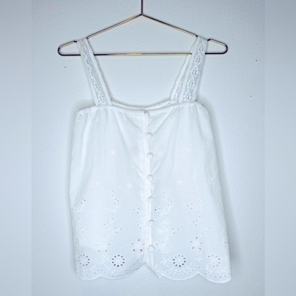 Soludos iris tank white lace eyelet crochet